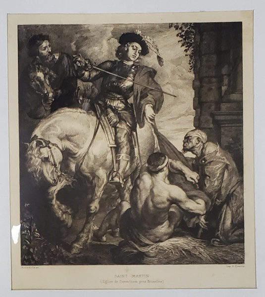 SAINT MARTIN  par VAN DYCK , GRAVURA de BOULARD FILS  , imp. A. QUANTIN , SFARISTUL SEC. XIX