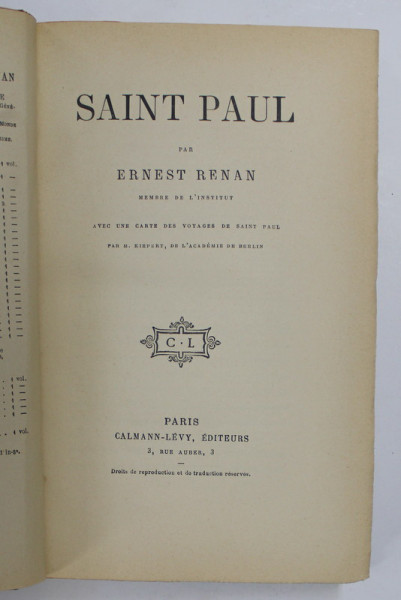 SAINT PAUL par ERNEST RENAN , 1906