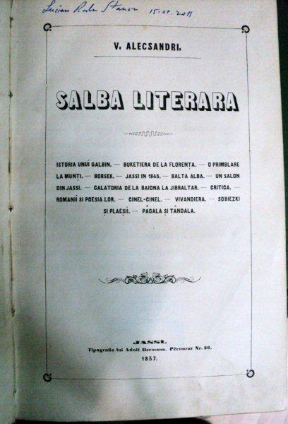 SALBA LITERARA - V. ALECSANDRI  -1857