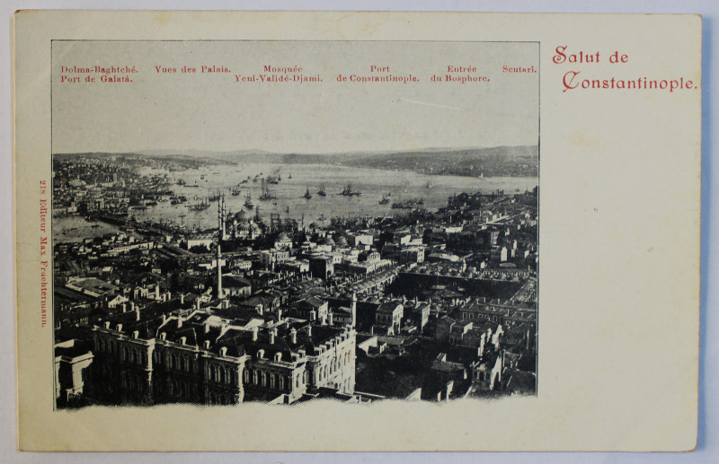 SALUT DE CONSTANTINOPOLE  - VEDERE PANORAMICA ,  CARTE POSTALA ILUSTRATA , MONOCROMA , NECIRCULATA , CLASICA