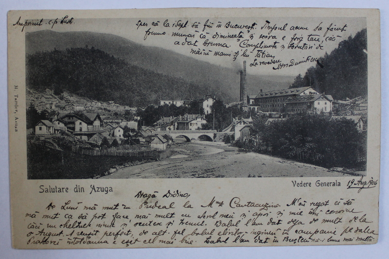 SALUTARE DIN AZUGA  - VEDERE GENERALA , CARTE POSTALA ILUSTRATA , MONOCROMA , NECIRCULATA