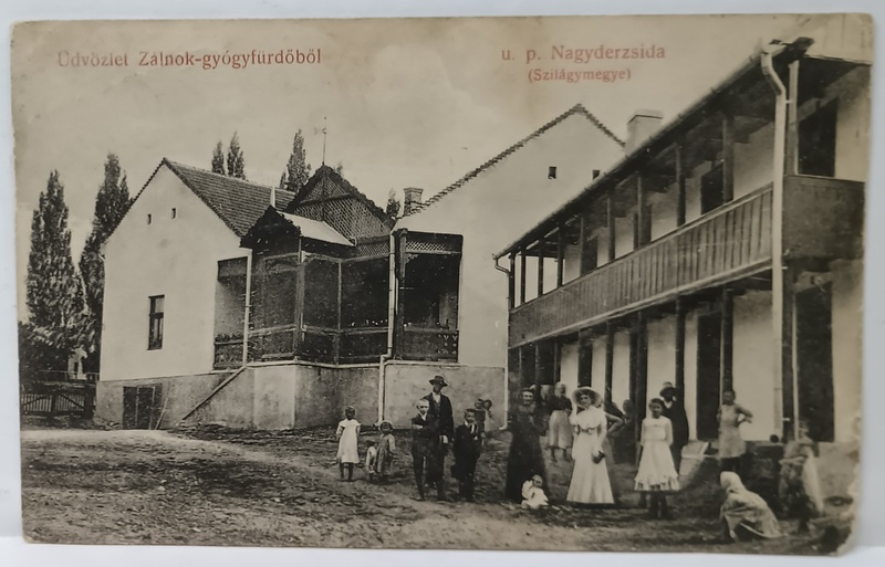 SALUTARI DE LA BAILE ZALNOC ,  SALAJ , CARTE POSTALA ILUSTRATA , 1917