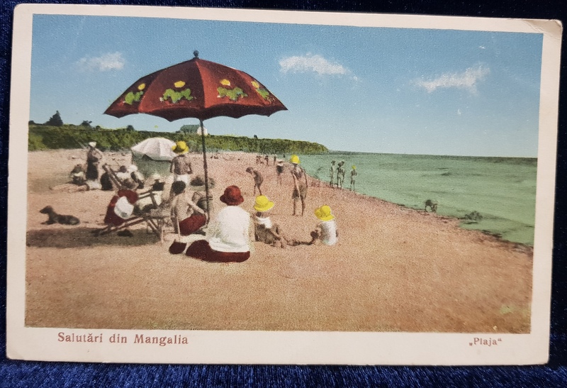 Salutari din Mangalia, Plaja - CP Ilustrata