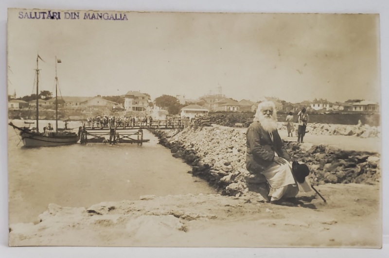 SALUTARI DIN MANGALIA , PODET LANGA PROMENADA  DE PE FALEZA ,FOTOGRAFIE TIP CARTE POSTALA , INCEPUTUL SEC. XX