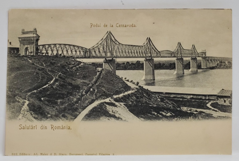 SALUTARI DIN ROMANIA , PODUL DE LA CERNAVODA , CARTE POSTALA , CLASICA