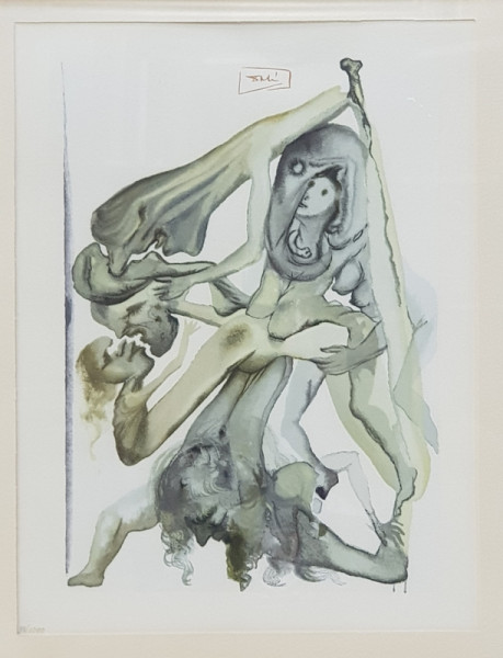 Salvador Dali (1904-1989) - Divina Comedie , Infernul .Litografie originala 1960