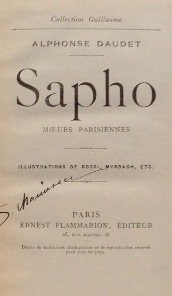 SAPHO par ALPHONSE DAUDET, ILLUSTRATIONS par ROSSI, MYRBACH