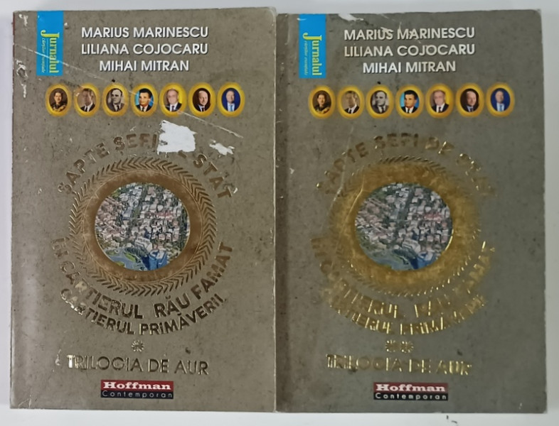 SAPTE SEFI DE STAT IN CARTIERUL RAU FAMAT , CARTIERUL PRIMAVERII , TRILOGIA DE AUR , 2 VOLUME de MARIUS MARINESCU ...MIHAI  MITRAN , 2022 , DEDICATIE *