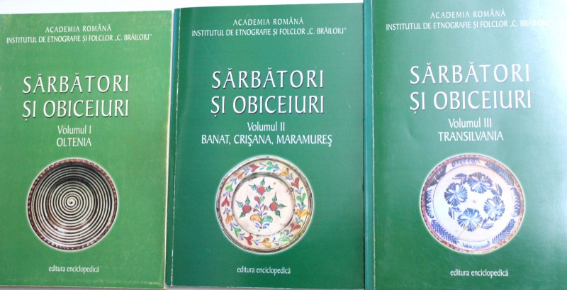 SARBATORI SI OBICEIURI - RASPUNSURI LA CHESTIONARELE ATLASULUI ETNOGRAFIC ROMAN  , VOL. I - III de , coordonator ION GHINOIU ,