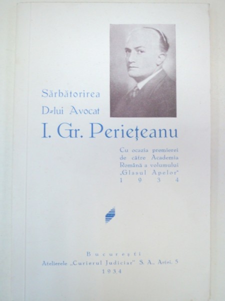 SARBATORIREA DOMNULUI AVOCAT I. GR. PERIETANU  1934