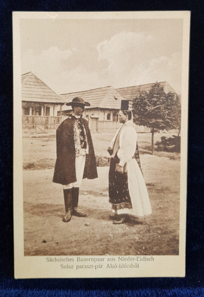 SASI DIN IDECIU DE JOS , MURES , IN COSTUME TRADITIONALE , CARTE POSTALA ILUSTRATA  , NECIRCULATA , DATATA 1917