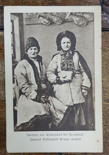 SASI DIN VULCAN , BRASOV , IN COSTUME TRADITIONALE , CARTE POSTALA ILUSTRATA , MONOCROMA , NECIRCULATA , DATATA 1917