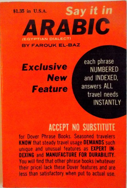 SAY IT IN ARABIC by FAROUK EL-BAZ, 1968