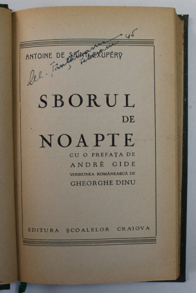 SBORUL DE NOAPTE de ANTOINE DE SAINT-EXUPERY , 1943