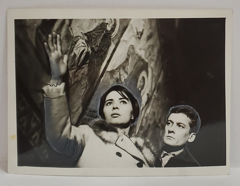 SCENA DIN FILMUL ' MEANDRE ' : MARGARETA POGONAT si MIHAI PALADESCU , FOTOGRAFIE DE PRESA , 1967