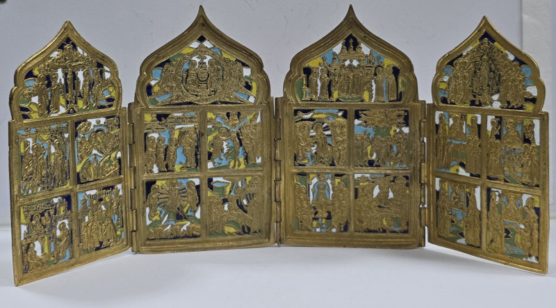 Scene din Viata lui Iisus, Triptic de Calatorie, Rusia, Secol XIX