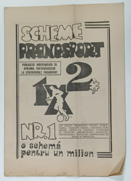 SCHEME PRONOSPORT , REVISTA , NR. 1, 1991
