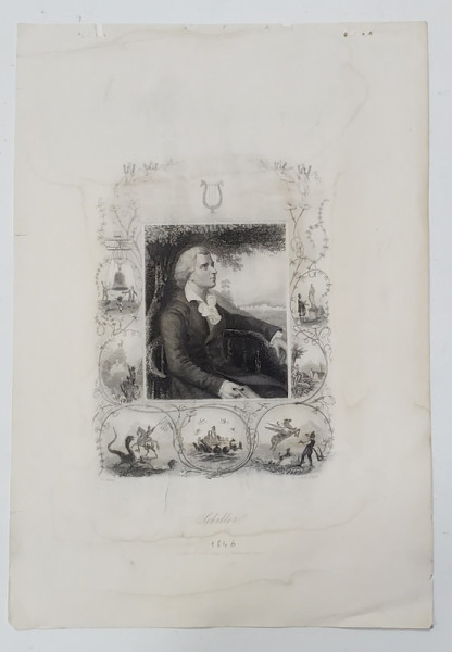 SCHILLER , GRAVURA de S. CARSE si A.H. PAYNE , 1846