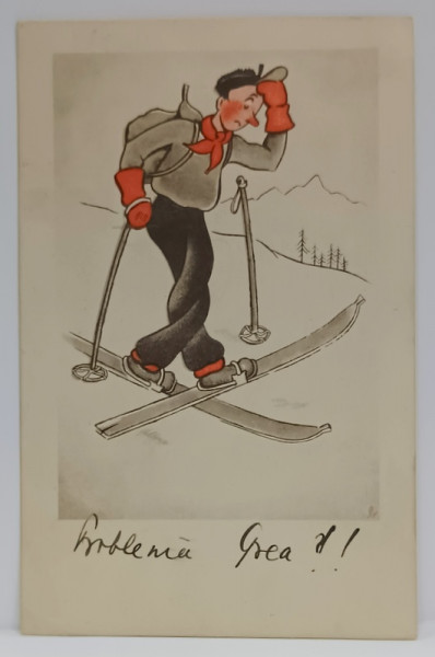 SCHIOR CU SCHIURILE INCRUCISATE , CARICATURA , CARTE POSTALA , 1938