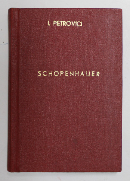 SCHOPENHAUER de ION PETROVICI , 1937