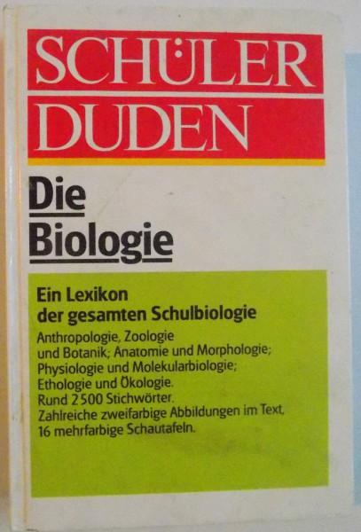 SCHULER DUDEN , DIE BIOLOGIE , 1986