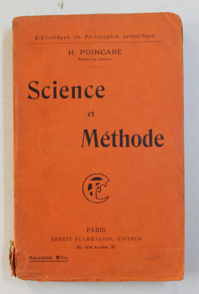 SCIENCE ET METHODE par H. POINCARE , 1909
