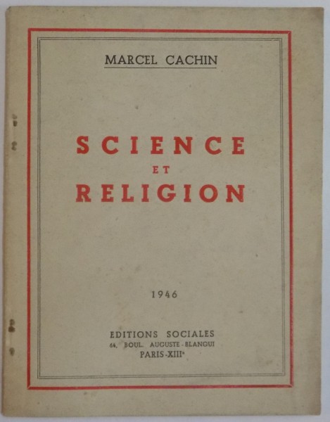 SCIENCE ET RELIGION par MARCEL CACHIN , 1946