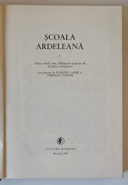 SCOALA ARDELEANA VOL. I de FLOREA FUGARIU , 1983