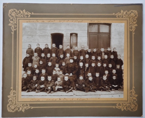 SCOALA DE BAIETI NR. 9 , C.A. ROSETTI , ELEVII CLASEI I , FOTOGRAFIE DE GRUP , 1909