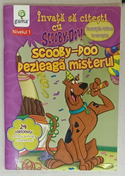 SCOOBY - DOO DEZLEAGA MISTERUL , SERIA ' INVATA SA CITESTI CU SCOOBY - DOO ! ' , NIVELUL 1 , 24 CARTONASE CU CUIVINTE NOI , 2012