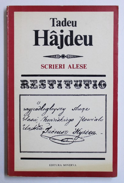 SCRIERII ALESE de TADEU HAJDEU , 1985