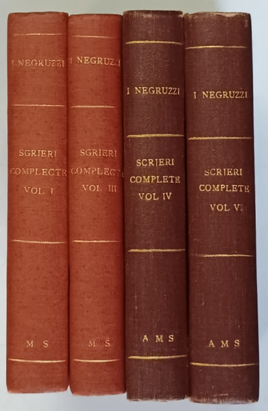 SCRIERI COMPLECTE , SET DE 4 VOLUME de IACOB NEGRUZZI , 1893 - 1897 ( VEZI DESCRIERE ! )