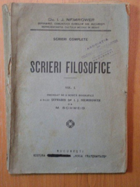 SCRIERI FILOSOFICE - I.J. NIEMIROWER