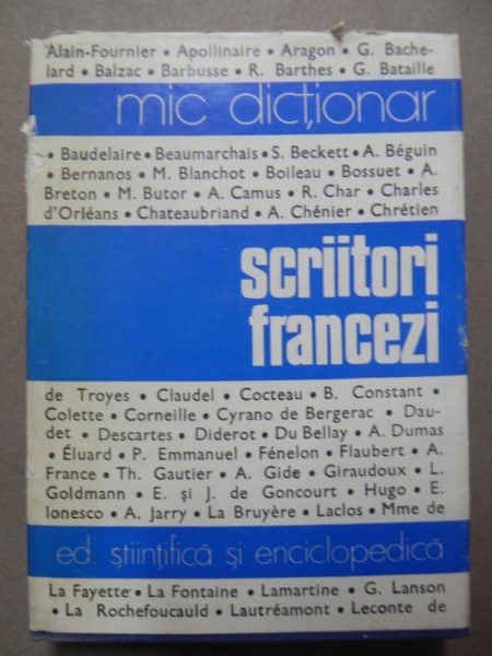 SCRIITORI FRANCEZI  MIC DICTIONAR , 1978