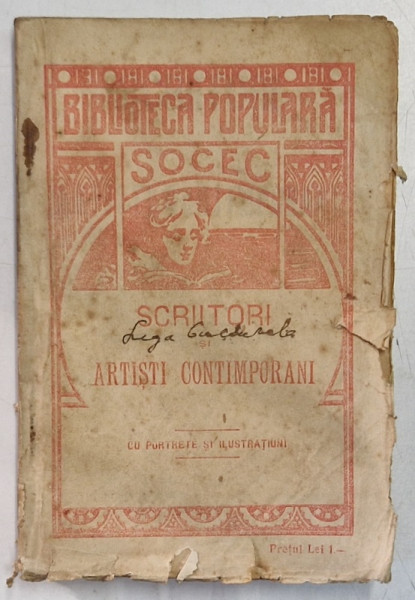 SCRIITORI SI ARTISTI CONTIMPORANI CU PORTRETE SI ILUSTRATIUNI  1912