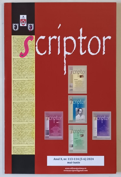 SCRIPTOR , REVISTA LITERARA , APARUTA LA  IASI , NR. 5-6 , MAI - IUNIE ,  2024