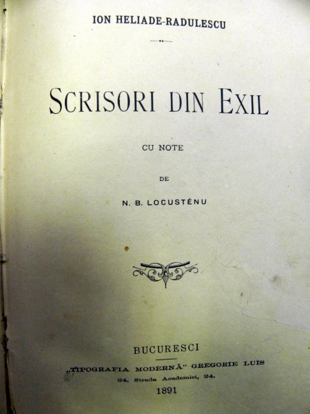 Scrisori din exil    Ion Heliade Radulescu 