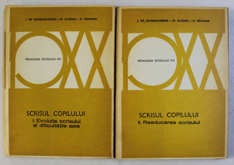 SCRISUL COPILULUI de J . DE AJURIAGUERRA ...A . DENNER , VOLUMELE I - II ,  1980