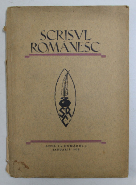 SCRISUL ROMANESC , REVISTA , ANUL I , NUMARUL 3 , IANUARIE 1928