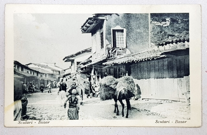 SCUTARI  - BAZAR  - FOTOGRAFIE TIP CARTE POSTALA de C . TAUBER , MONOCROMA , NECIRCULATA , INCEPUT DE SECOL XX