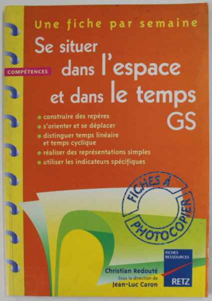 SE SITUER DANS L 'ESPACE ET DANS LE TEMPS GS par CHRISTIAN REDOUTE ,  1999