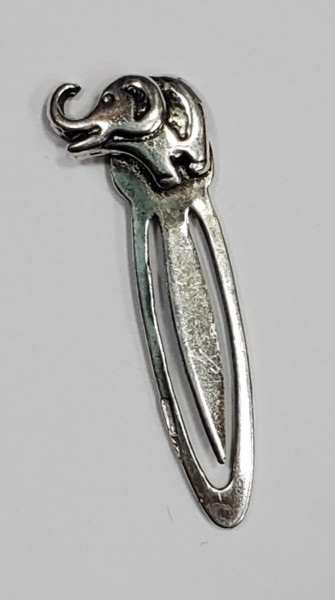 Semn de carte din argint , decorat cu elefant, Secol XX