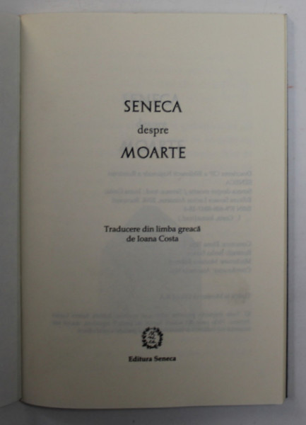SENECA - DESPRE MOARTE , 2018