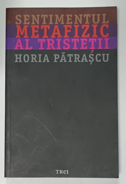 SENTIMENTUL METAFIZIC AL TRISTETII de HORIA PATRASCU , 2010