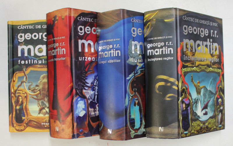 SERIA CANTEC DE GHEATA SI FOC , SET DE 4 VOLUME , EDITIA A II - A de GEORGE R. R. MARTIN , 2011