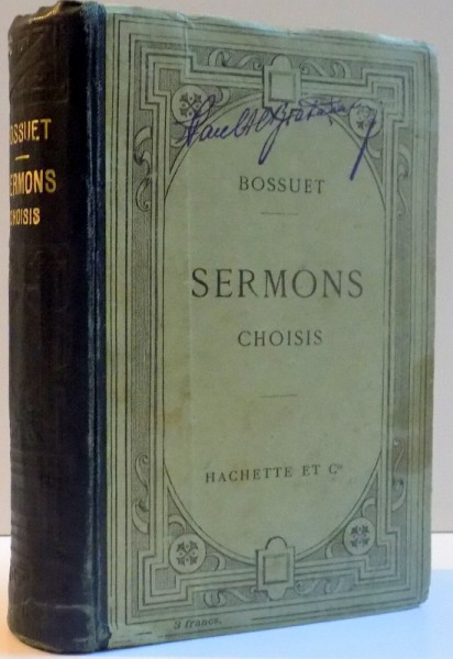 SERMONS CHOISIS , NEUVIEME EDITION , 1909