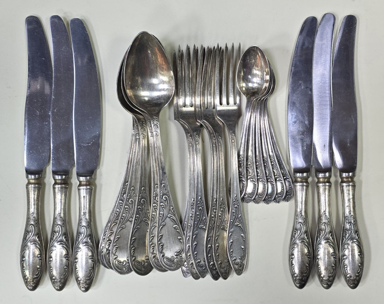 Serviciu de sase tacamuri argintate, Rusia, Secol 20