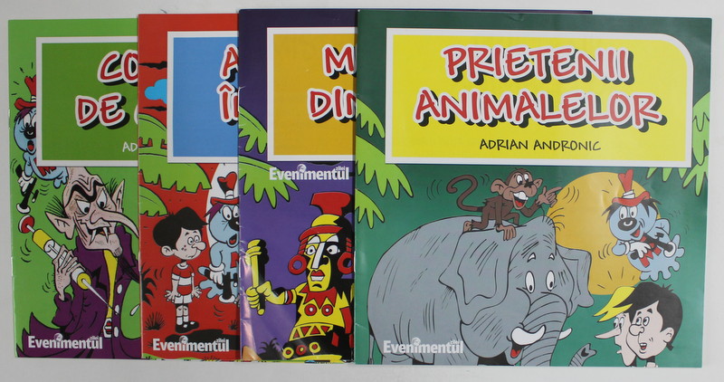 SET DE PATRU CARTI CU BENZI DESENATE , TEXT si DESENE de ADRIAN ANDRONIC , 2011