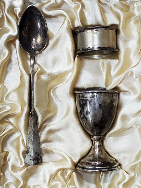 Set pentru botez, argint, Romania, CCA. 1900