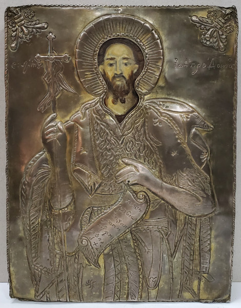 Sf. Ioan Botezatorul, Icoana Romaneasca cu ferecatura din metal argintat, Prima Jumatate Secol 19